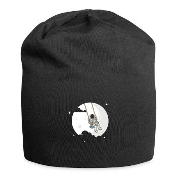 Astronaut Mond Schaukel Junge Mädchen Kosmonaut - Jersey-Beanie - Schwarz - Vorne