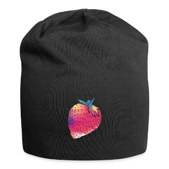 Bunte Erdbeere Garten Sommer Essen - Jersey-Beanie - Schwarz - Vorne