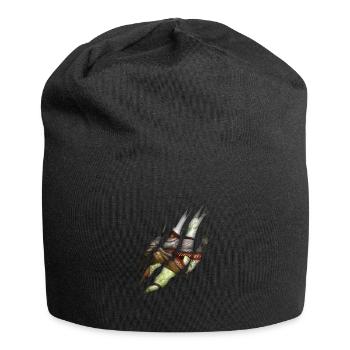 Trex Dinosaurier Zerrissene Klaue Dino - Jersey-Beanie - Schwarz - Vorne