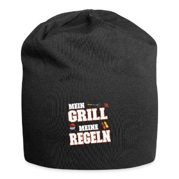 Mein Grill meine Regeln - Grillen Griller Sommer - Jersey-Beanie - Schwarz - Vorne