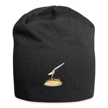 Spaghetti nudeln - Jersey-Beanie - Schwarz - Vorne