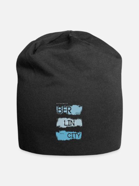 Berlin City Fashion Souvenir & Geschenkidee - Jersey-Beanie - Schwarz