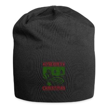 Merry Christmas Santa Pissing Ho Ho Ho - Jersey Beanie - black - Front