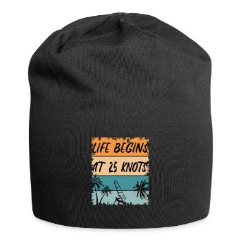 Life begins at 25 Knots - Windsurfen Windsurfing - Jersey Beanie - black - Front