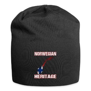 Norwegian Heritage - Norwegen Norwegisch Norsk - Jersey-Beanie - Schwarz - Vorne