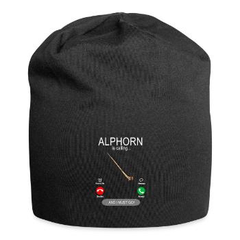 Alphorn is calling - Alpenmusik Alphornbläser - Jersey-Beanie - Schwarz - Vorne