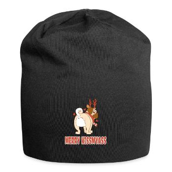 Merry Kissmyass Pug Owner Christmas - Jersey Beanie - black - Front