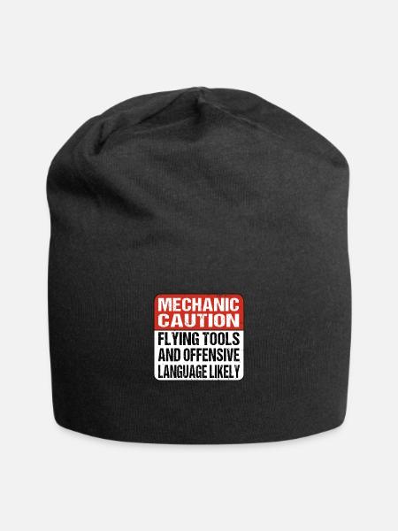 Mechanic Caution flying tools -Schrauber - Jersey-Beanie - Schwarz