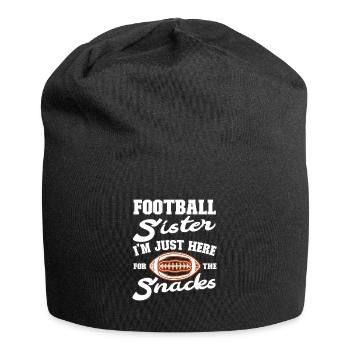 Football Sister Im just here for the snacks - Jersey-Beanie - Schwarz - Vorne