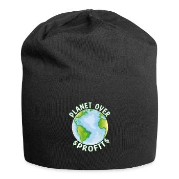 La planète avant le profit - Conservation de la nature Changement climatique - Bonnet en jersey - noir - Devant