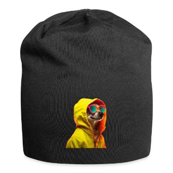 Suricate avec lunettes de soleil Animaux colorés et cool - Bonnet en jersey - noir - Devant