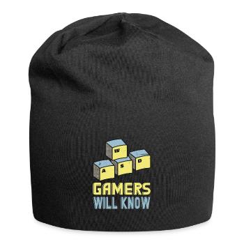WASD Gamer will know - Gaming Gamer Geek - Jersey-Beanie - Schwarz - Vorne