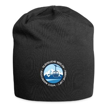Glückliche Seelen, frische Luft, weite Aussichten - Jersey-Beanie - Schwarz - Vorne