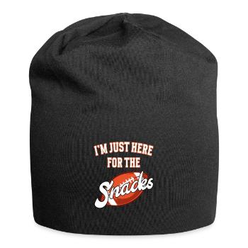 I'm just here for the snacks football - Jersey-Beanie - Schwarz - Vorne