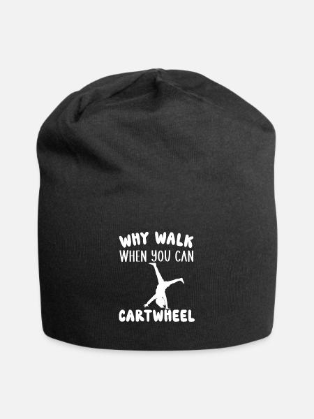 Why walk when you can cartwheel - Rad schlagen - Jersey-Beanie - Schwarz