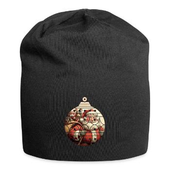Santa Claus Christmas Ball Christmas Advent - Jersey Beanie - black - Front