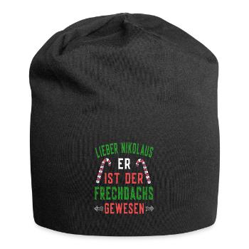 Lieber Nikolaus er ist der Frechdachs Weihnachten - Jersey-Beanie - Schwarz - Vorne