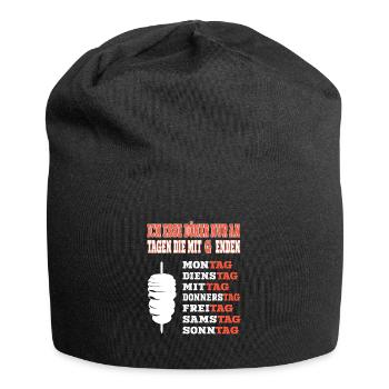 Ich esse Döner nur an Tagen die mit G enden Döner - Jersey-Beanie - Schwarz - Vorne