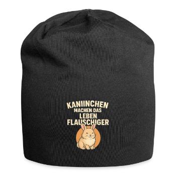Kaninchen machen das Leben Flauschiger - Jersey-Beanie - Schwarz - Vorne