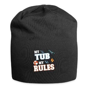 My tub my rules - Bathing rules Pool Party - Jersey Beanie - black - Front