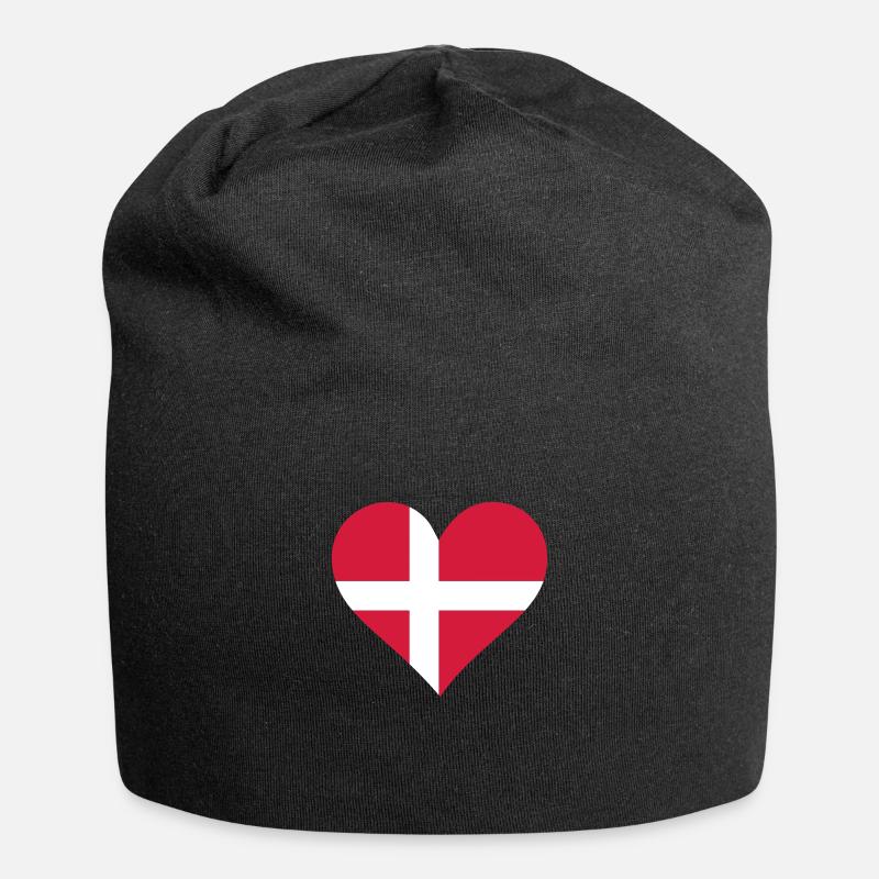 Un coeur pour le Danemark - Bonnet en jersey - noir