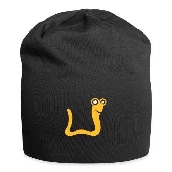 Wurm Schlange - Jersey-Beanie - Schwarz - Vorne