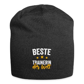 Beste Trainerin der Welt Geschenkidee - Jersey-Beanie - Anthrazit - Vorne