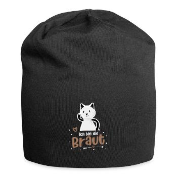 Ich bin die Braut Katze JGA - Jersey-Beanie - Schwarz - Vorne