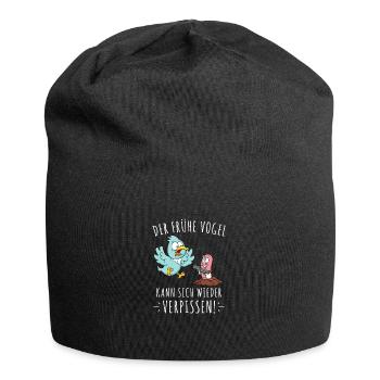 Der Frühe Vogel Kann Sich Wieder Verpissen Wurm - Jersey-Beanie - Schwarz - Vorne