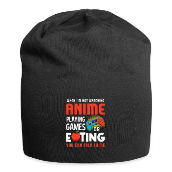 Anime Videospiele Games Essen Nicht Stören - Jersey-Beanie - Schwarz - Vorne