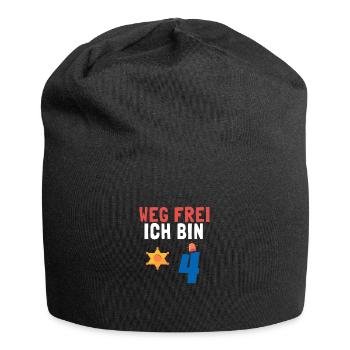 Kindergeburtstag Polizist 4 Jahre Kinder Polizei - Jersey-Beanie - Schwarz - Vorne