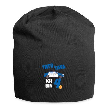 Kindergeburtstag Polizist 4 Jahre Kinder Polizei - Jersey-Beanie - Schwarz - Vorne