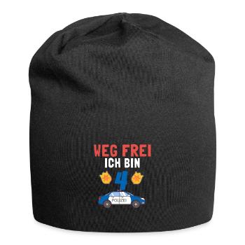 Kindergeburtstag Polizist 4 Jahre Kinder Polizei - Jersey-Beanie - Schwarz - Vorne