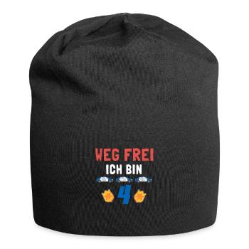 Kindergeburtstag Polizist 4 Jahre Kinder Polizei - Jersey-Beanie - Schwarz - Vorne