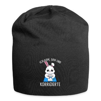 Ich Kam Sah Und Korrigierte Klausur Korrigieren - Jersey-Beanie - Schwarz - Vorne