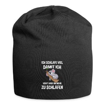 Schlafmütze Faulenzen Schlafen Pyjama Koala - Jersey-Beanie - Schwarz - Vorne