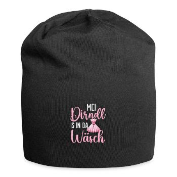 Mei Dirndl is in da Wäsch | Trachten - Jersey-Beanie - Schwarz - Vorne