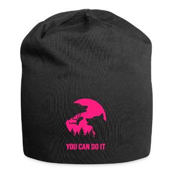 climbing mountaineer-motivation climbing-girl - Jersey Beanie - black - Front