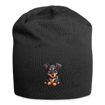 Dog Lover Dobermann Pinscher Hund Valentinstag - Jersey-Beanie - Schwarz - Vorne