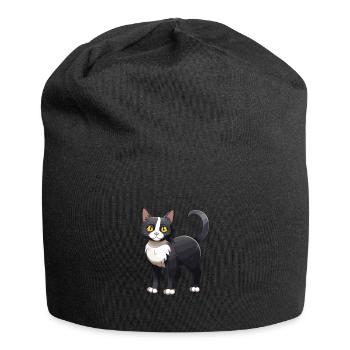 Chat mignon - Bonnet en jersey - noir - Devant