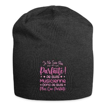 A more than perfect musician, a dream job - Jersey Beanie - charcoal grey - Front