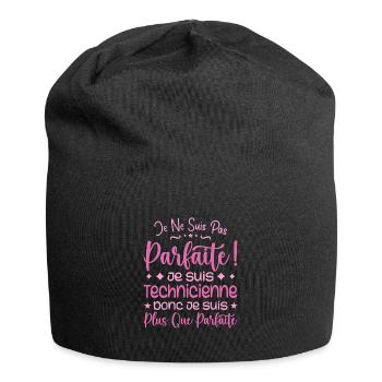 Une Technicienne plus que parfaite, métier de rêve - Bonnet en jersey - noir - Devant