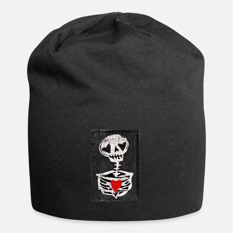 Love skeleton - Jersey Beanie - black