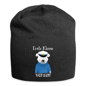Erste Klasse voraus! - Jersey-Beanie - Schwarz - Vorne