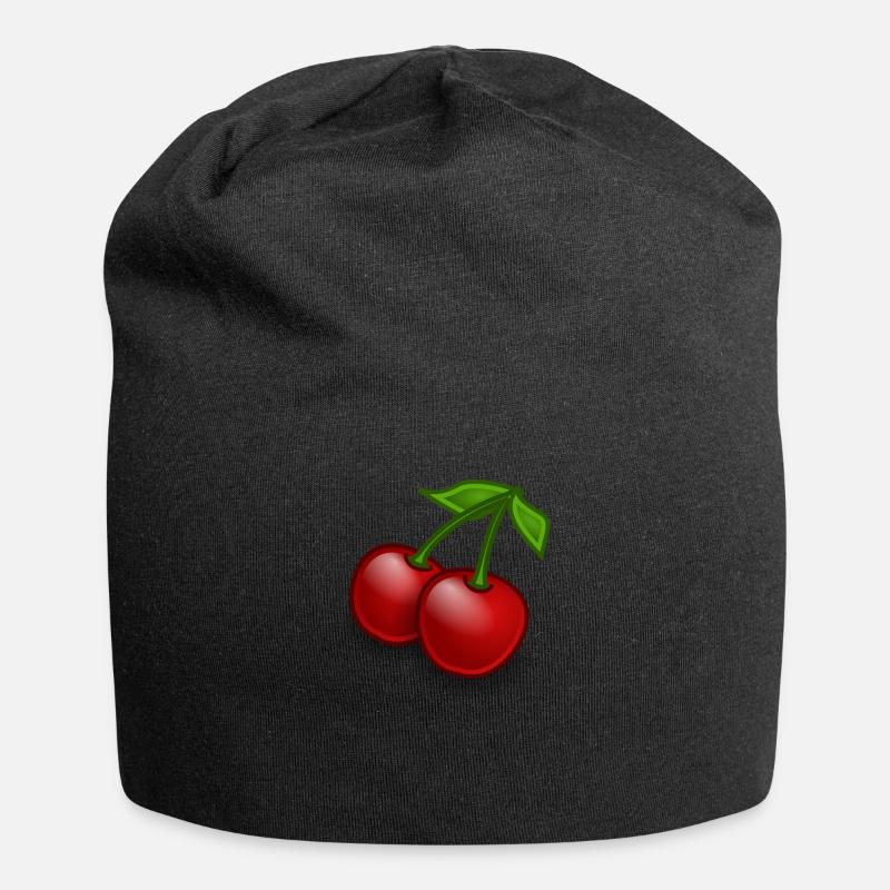 Kirsche Geschenk - Jersey-Beanie - Schwarz