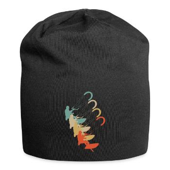 Vintage style rétro kitesurfing cerf-volant kite voile - Bonnet en jersey - noir - Devant
