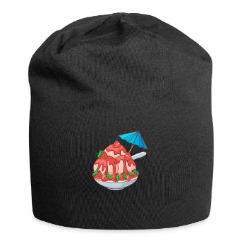 Crème glacée, crème glacée, crème glacée, crème glacée, boule, crème glacée, sundae - Bonnet en jersey - noir - Devant