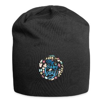 idée de cadeau naissance bébé enfant né naissance - Bonnet en jersey - noir - Devant