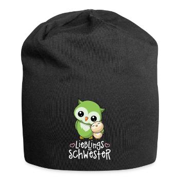 Lieblingsschwester - Beste Schwester Geschwister - Jersey-Beanie - Schwarz - Vorne