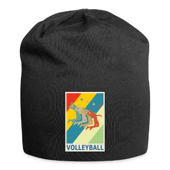 Retro Vintage Style Beach Volleyball Player - Jersey Beanie - black - Front